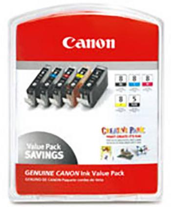 Canon Ink cartridge CLI Value Pack 8 originál kombinované balenie čierna, zelená, svetlo azúrová , svetlo purpurová, čer