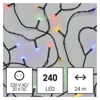 LED vianočná reťaz, 24 m, vonkajšia aj vnútorná, multicolor, časovač