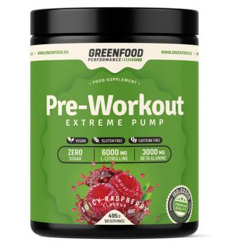 GREENFOOD NUTRITION Performance pre-workout šťavnatá malina 495 g
