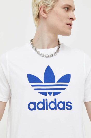 Bavlnené tričko adidas Originals biela farba, s potlačou