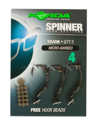 Korda háčiky spinner hook sections krank-veľkosť 4