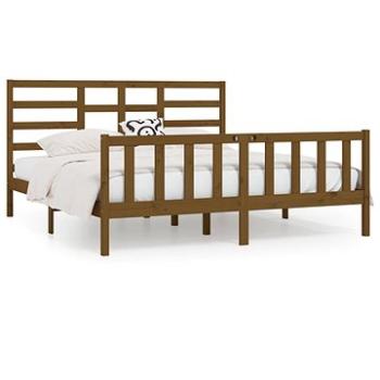 Rám postele medovo hnedý masívna borovica 200 × 200 cm, 3107636
