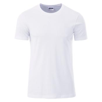 James & Nicholson Klasické pánske tričko z biobavlny 8008 - Biela | XL