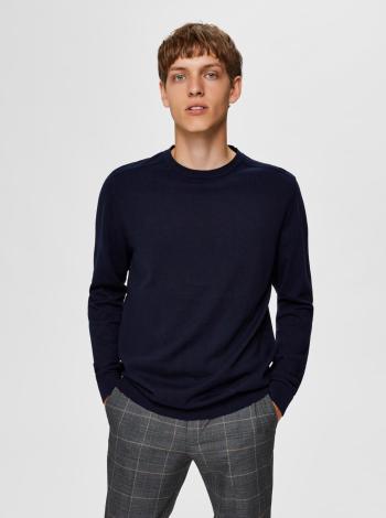 Tmavomodrý basic sveter Selected Homme Berg