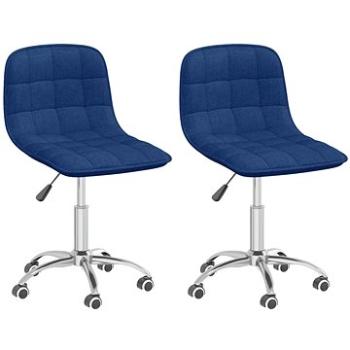 Otočné jedálenské stoličky 2 ks modré textil, 334013