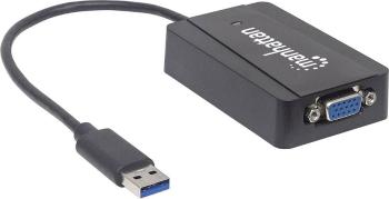 Manhattan 152303 USB 3.0 / VGA adaptér [1x USB 3.0 zástrčka A - 1x VGA zásuvka] čierna  0.26 m