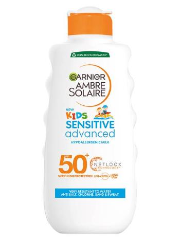 Garnier Ambre Solaire Sensitive Advanced Kids opaľovacie mlieko, veľmi vysoká ochrana na citlivú detskú pokožku, SPF 50+, 175 ml