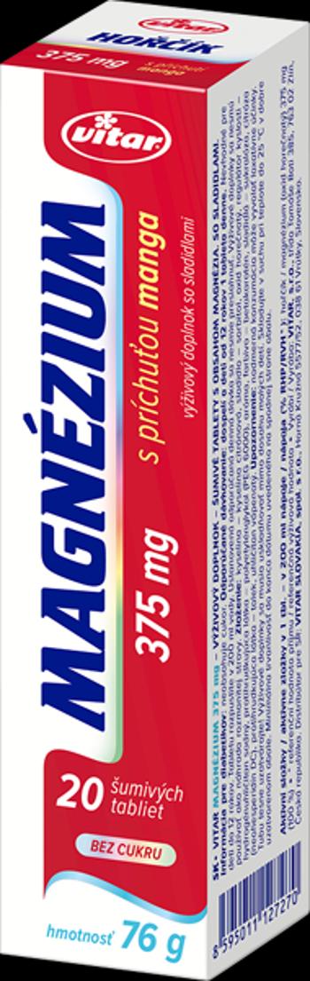 Vitar MAGNÉZIUM 375 mg s príchuťou manga 20 šumivých tabliet