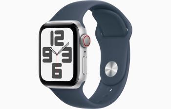 Apple Watch SE Cell/40mm/Silver/Šport Band/Storm Blue/-S/M