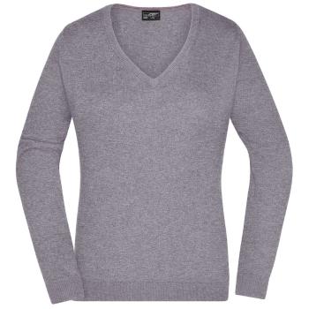 James & Nicholson Dámsky bavlnený sveter JN658 - Šedý melír | XL