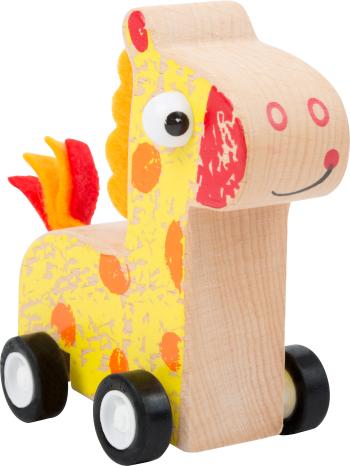 Small foot by Legler Dřevěná žirafa na kolečkách žlutá