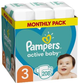 Pampers Active Baby S3 6-10kg, 208 ks