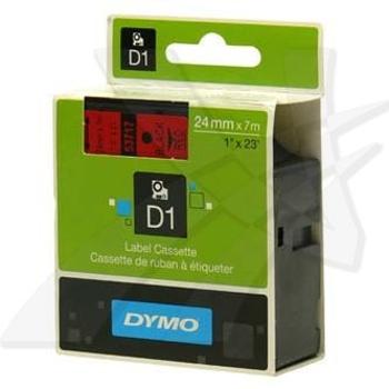 Dymo D1 53717, S0720970, 24mm x 7m čierna tlač / červený podklad, originálna páska