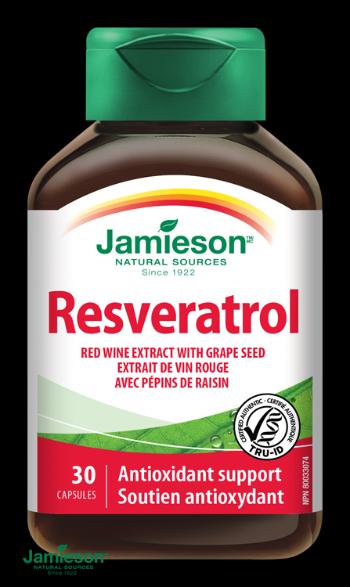 Jamieson Resveratrol 50 mg extrakt z červeného vína 30 kapsúl