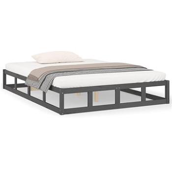 Rám postele sivý 160 × 200 cm masívne drevo, 820808
