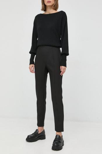 Nohavice MAX&Co. dámske, čierna farba, rovné, vysoký pás