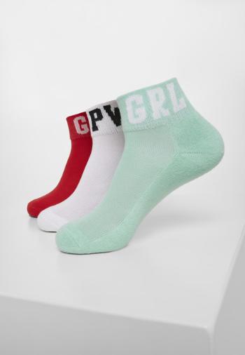 Urban Classics Girl Power Socks 3-Pack red/white/mint - 35–38
