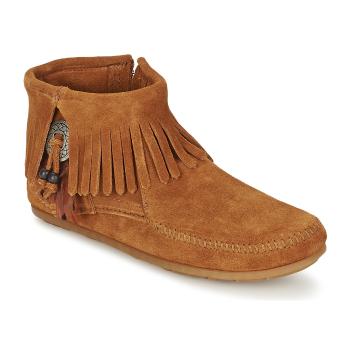 Minnetonka  CONCHO FEATHER SIDE ZIP BOOT  Polokozačky Hnedá