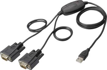 Digitus USB 1.1, sériový adaptér [1x USB 2.0 zástrčka A - 2x D-SUB zástrčka 9-pólová]