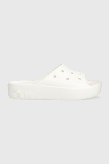 Šľapky Crocs Classic Platform Slide dámske, biela farba, na platforme, 208180