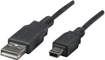 Manhattan #####USB-Kabel USB 2.0 #####USB-A Stecker, #####USB-Mini-B Stecker 1.80 m čierna pozlátené kontakty, UL certif