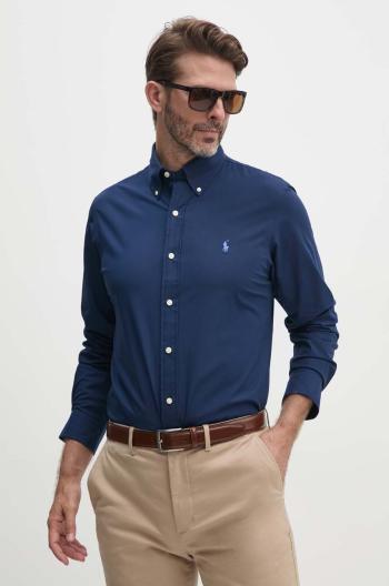 Košeľa Polo Ralph Lauren pánska, tmavomodrá farba, regular, s golierom button-down, 710928255