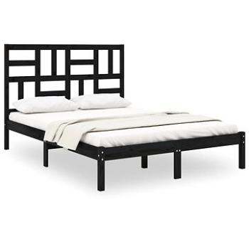 Rám postele čierny masívne drevo 120 × 200 cm, 3105949