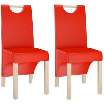 Jedálenské stoličky 2 ks červené umelá koža, 336958