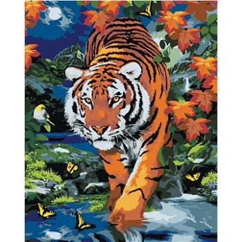 Maľovanie podľa čísel – Číhajúci tiger a spln (Howard Robinson) (HRAbz33415nad)