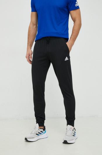 Tréningové nohavice adidas pánske, čierna farba, jednofarebné