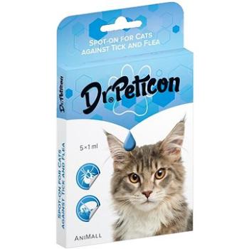 DR.Peticon Pipeta proti kliešťom a blchám pre mačky 5× 1 ml (5999557410880)