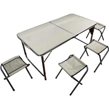 ROJAPLAST Kempingový SET – stôl 120 × 60 cm + 4 stoličky (XH120604)