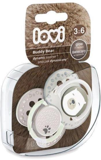 LOVI Silikónový cumlík dynamický Buddy Bear 3-6m 2 ks