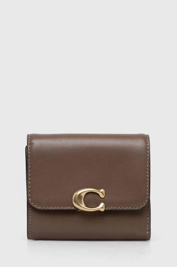 Kožená peňaženka Coach dámsky, hnedá farba
