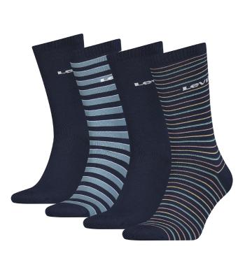 LEVI`S - 4PACK Levi`s regular cut stripes blue denim ponožky v darčekovom balení-39-42