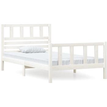 Rám postele biely masívne drevo 100 × 200 cm, 3101144