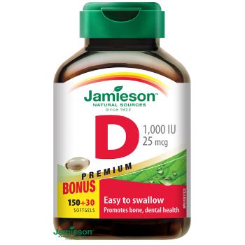 Jamieson Vitamín D3 1000 IU 180 kapsúl