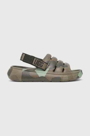 Šľapky UGG Sport Yeah Camopop pánske, zelená farba, 1137974