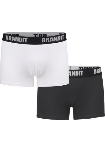 Brandit Boxershorts Logo 2er Pack wht/blk - 3XL