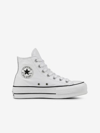 Converse Chuck Taylor All Star Lift Platform Leather Tenisky Biela