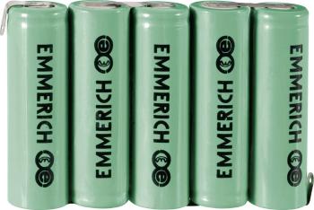 Emmerich 5AA-ZLF akupack - sada nabíjacích batérií 5x mignon (AA) spájkovacia špička v tvare Z Ni-MH 6 V 1500 mAh