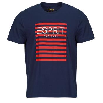 Esprit  OCS LOGO STRIPE  Tričká s krátkym rukávom Námornícka modrá