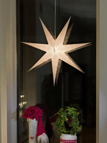 Konstsmide 2990-250 vianočná hviezda   žiarovka, LED  biela  s vysekávanými motívmi, so spínačom