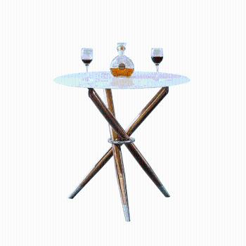 Jedálenský stôl/kávový stolík,  biela/gold chróm zlatý, priemer 80 cm, DONIO P1, poškodený tovar