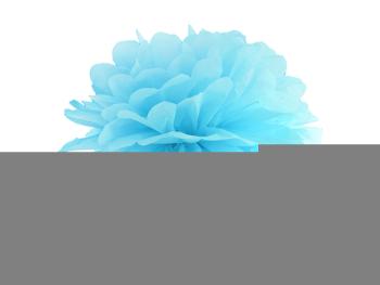 PartyDeco Pompom v tvare modrého kvetu 35 cm