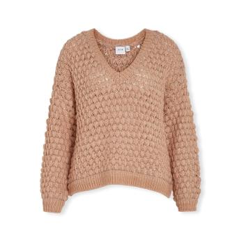 Vila  Evali Knit L/S - Natural Melange  Svetre Béžová