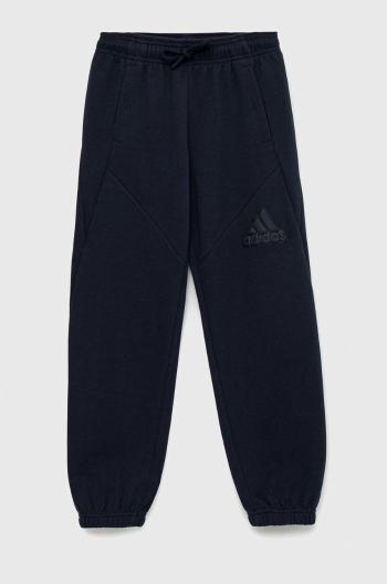 Detské tepláky adidas U FI tmavomodrá farba, jednofarebné