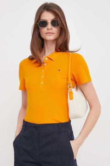 Polo tričko Tommy Hilfiger dámsky,oranžová farba,WW0WW37823