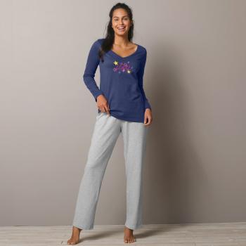 Blancheporte Pyžamové tričko s dlhými rukávmi s potlačou Estrella námornická modrá 34/36