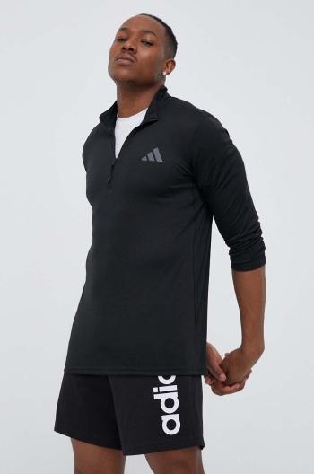 Tréningová mikina adidas Performance Train Essentials Seasonal čierna farba, jednofarebná